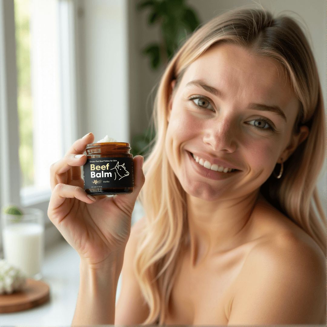 Beef Tallow for Skin (Vanilla) - 100% Grass-Fed Tallow Balm & Moisturizer for Face & Body