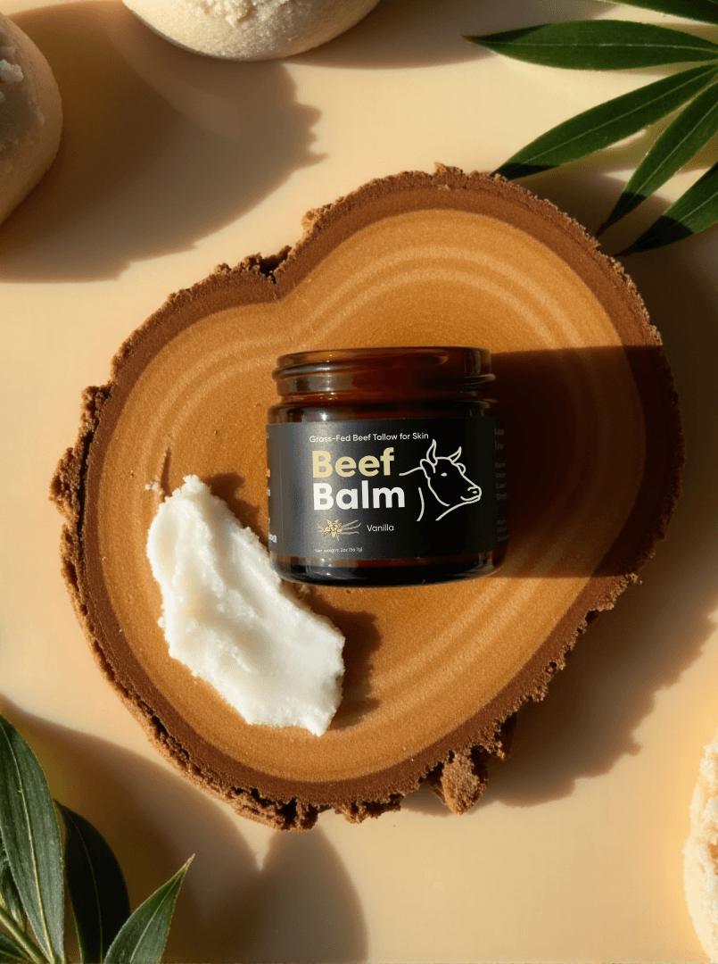 Beef Tallow for Skin (Vanilla) - 100% Grass-Fed Tallow Balm & Moisturizer for Face & Body