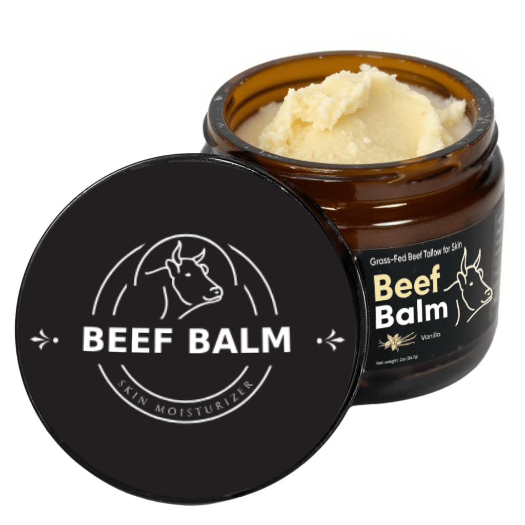 Beef Tallow for Skin (Vanilla) - 100% Grass-Fed Tallow Balm & Moisturizer for Face & Body